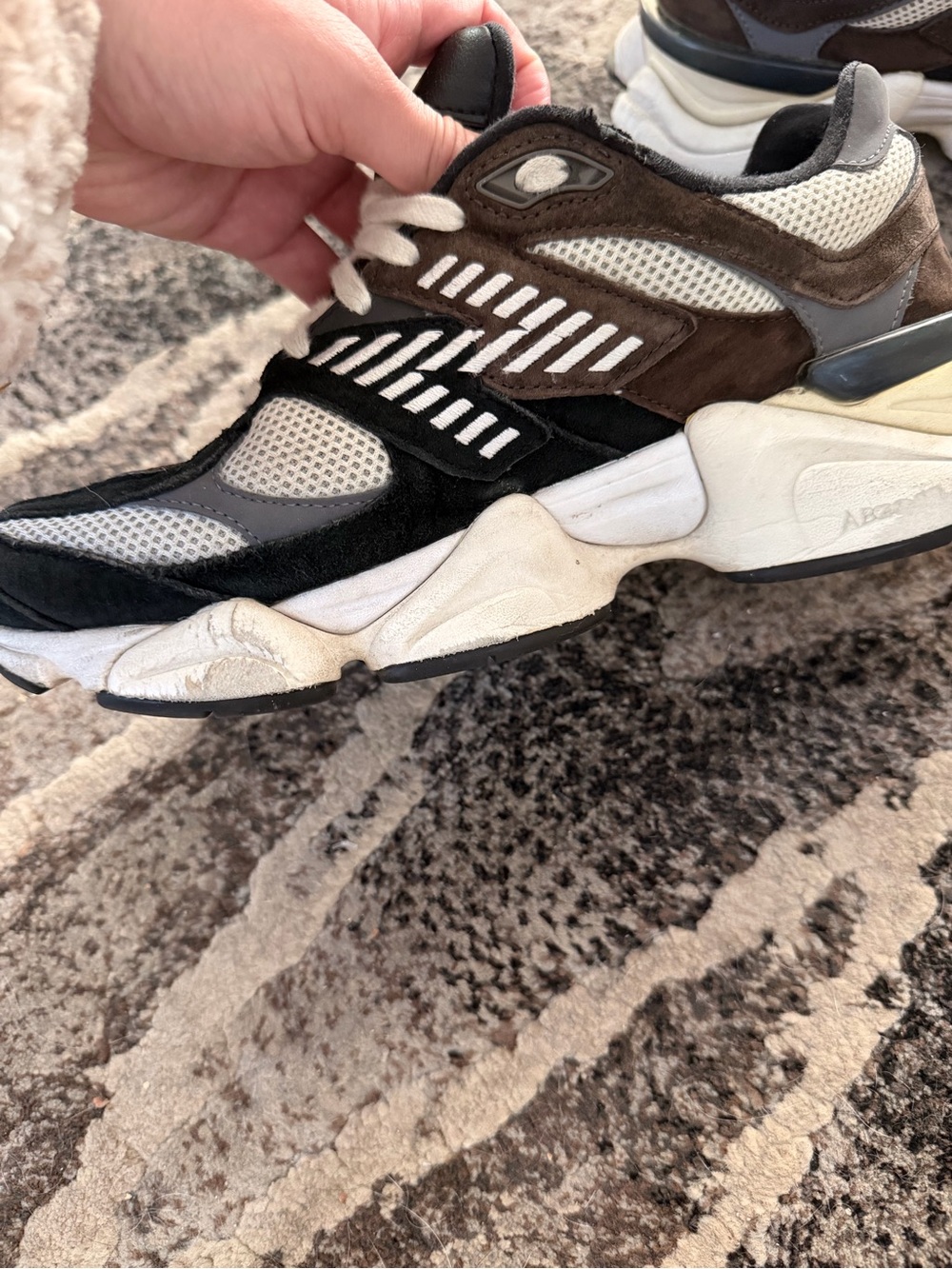 New Balance Black Brown White Athletic Sneakers - Picture 4 of 11
